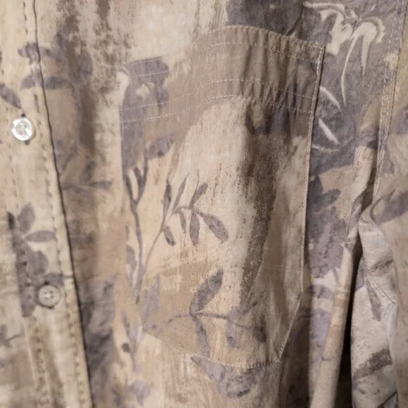 Tommy Bahama Indigo Palms Button-Down Shirt Men’s XL Tan Floral Long Sleeve - Picture 3 of 6